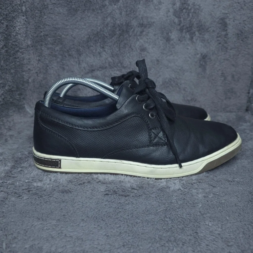 Jousen Shoes Mens Size 9.5 Black Synthetic Low Top Lace Up Casual Sneakers
